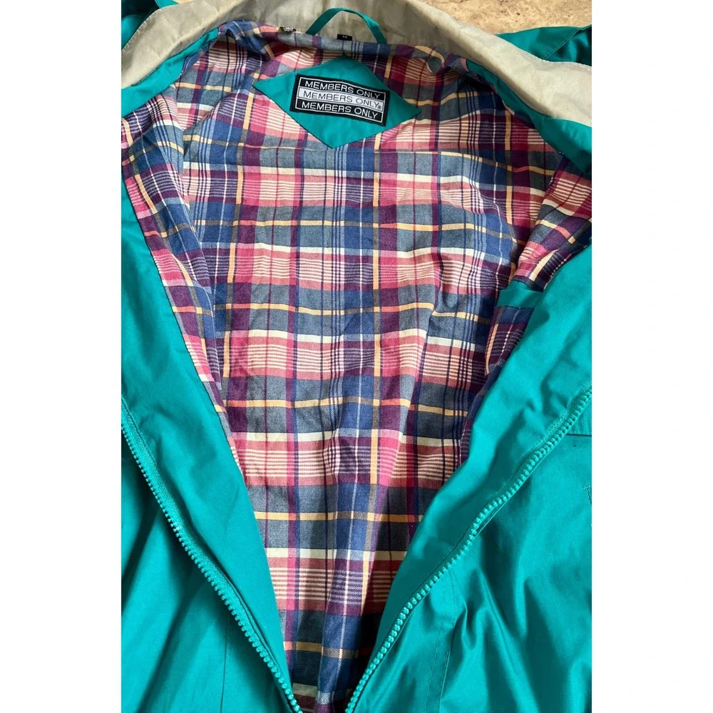 Members Only Teal Jacket Men's Size Medium Lightweight Windbreaker Classic Korea